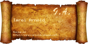 Imrei Arnold névjegykártya